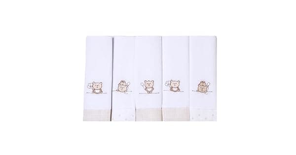 Papi Textil Fralda Bordados Papi Com Bainha 74Cm X 70Cm Contem 05 Un