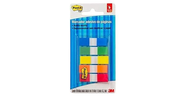 POSTIT 3M Marcador de Pginas Adesivo Cores Sortidas 100 Folhas