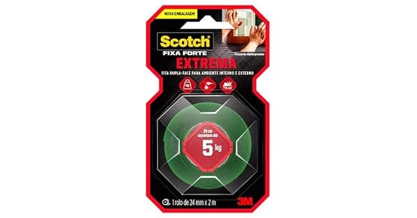 SCOTCH 3M Fita Duplaface Fixa Forte Extrema 24 mm x 2 m 1 Unidade