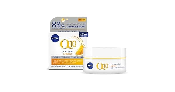 NIVEA Creme Facial Antissinais Q10 Energy Dia FPS 15 50g  Proporciona sensao instantnea de pele macia e iluminada aliviando sinais de cansao e falta de luminosidade