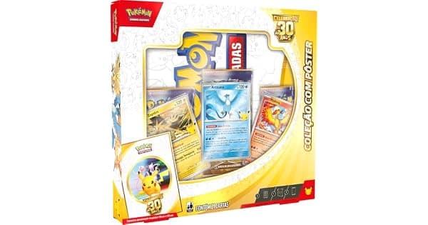Pokmon TCG Celebrao de 30 anos  Box Pokmon Coleo com Pster