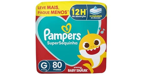Fralda Pampers Supersequinha Tamanho G 80 Unidades