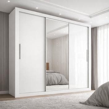 Guarda-Roupa Casal com Espelho 3 Portas 4 Gavetas 185,5cm Viena Yescasa - Guarda-Roupa / Roupeiro - Magazine Afadadaspromos
